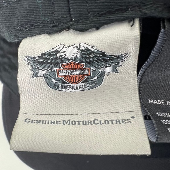 Harley Davidson Black Newsboy Cadet Biker Hat Cap Embroidered Spell Out Womens - Picture 6 of 8